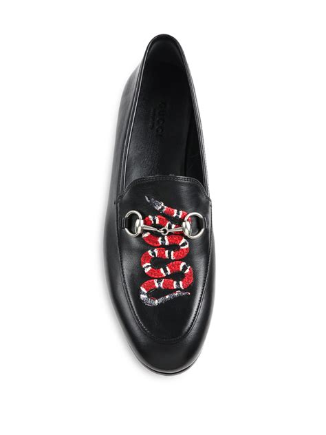 gucci loafers snake embosed black|women's gucci loafers.